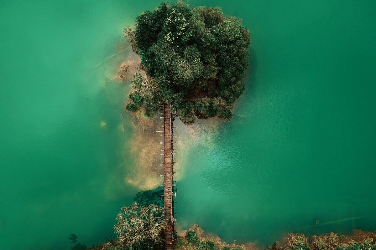 Diglipur remote island with pristine untouched beach from above